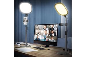 LitONES Desktop Video Conference Light for Zoom Meeting, Desk Light with Stand and Phone Holder, Desk Lamp Laptop Light for Working from Home, Video light For Webcam Lighting/Video Calls