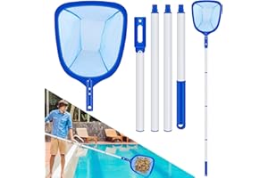 FERRGIA Red Piscina Telescópica 200cm,Skimmer de Aluminio para Limpieza Eficaz de Piscinas,SPA,Estanques y Fuentes,Ajustable Mango,Fina Skimmer Red para Debris,Leaves,Unsectos y Otros Sedimentos