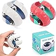 2 Pcs Orbit Ball Fidget Toys,Track Pinball Finger Spinner Rotating Cube Bead Orbit Ball Maze Ball, Fidget Toys Adults Pinball Gyro Cube Anxiety Relief Sensory Toys Educational Game for Kids and Adults