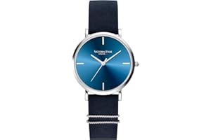 VICTORIA HYDE Moda damska bransoletka do zegarka zestaw analogowy kwarcowy wymienny pasek z siatki ze stali nierdzewnej/skórzany pasek