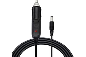 PNGKNYOCN DC 5,5 x 2,1 mm męski na 12 V 24 V kabel wtyczki zapalniczki samochodowej, ładowarka samochodowa DC, automatyczny kabel zasilający, do samochodów, ciężarówek, autobusów (1,5 m)