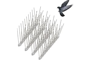 YODEN Bird Spikes (4 Pack) Stainless Steel Pigeon Spikes Powerful Deterrent To Birds, Crows And Woodpeckers, For Gardens And Windows Per Piece25 Cm