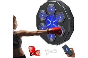 MAGIC SELECT Máquina de Boxeo Musical Equipo de Entrenamiento para Pared con LED, Guantes de Boxeo, Bluetooth y Luces al Ritmo de la Música. Maquina de Boxeo para Niños/Adultos.