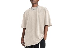 Bobeutou Oversized Vintage Acid Wash Tshirt for Men Cotton Solid T Shirt Streetwear Basic Tees Casual Baggy Loose Shirts Tops