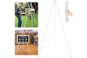 UWOBEFO 160cm Cavalletto Pittura in Metallo Treppiede Supporto Cavalletto per Dipingere Cavalletto Pittore Treppiede Cavalletto Pittura Pieghevole Cavalletto Telescopico da Pavimento per Matrimoni Poster