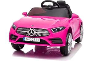 LALAHO Voitures électriques pour Enfants Mercedes Benz CLS avec Télécommande 2.4G, Véhicule électrique Enfant 2 Portes avec MP3 (CLS Rose)