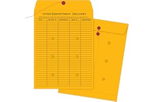 HENGULUS Ruled Interdepartmental String/Button Envelopes, #32, 10" W x 13" L, 32 lb. - 10 Pack