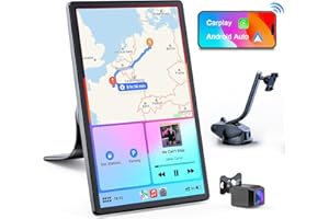 Avylet 8'' Tragbares Carplay Display für Apple CarPlay & Android Auto, 1440x900 Touch Bildschirm, Magnetische Halterung, OTA-Updates, 1080P Rückfahrkamera, Bluetooth, Sprachsteuerung, GPS-Navigation