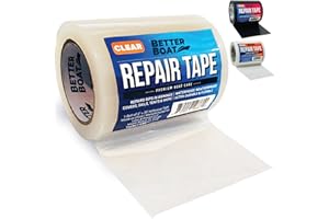 BETTER BOAT Heavy Duty Canvas Boat Cover Repair Tape - 30FTx3 Clear - Pop Up Camper RV Awning & Bimini Top Repair Kit
