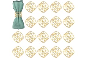 HOCUCHELAND 18 Stück Serviettenringe Gold, Serviettenringe Vintage AushöHlen, Napkin Rings Metall, Stoffservietten Ringe für Hochzeit, Familie Sammeln, Geburtstag Party Esstischdekoration