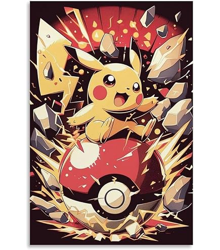 LXPPLSYY Pokémon-Poster, Selbstbewusstes Pikachu Produktbild-Vorschau 9