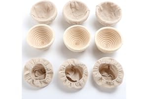 SUREBUY Cesta de masa para pan, 6 piezas de 13 x 6 cm