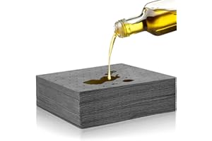 RUIYELE 20Pcs Universal Absorbent Mat, 25 x 33cm Oil Water Absorbent Pads Spill Pads General Purpose Absorbent Sheets Rapid Absorption for Oil Water-Based Liquids for Home Garage Basement