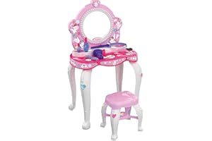 Chicos - Top Star Toeletta Trucco Bambina con Specchiera e Sgabello | Tavolo Trucchi Bambina con 12 Accessori | Postazione Trucco bambina Giocattolo 3+ Anni, Design Unicorno (87398)