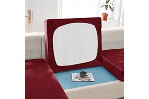 VEAI Sofa Sitzkissenbezug L Form Stretch 4/3/2/1 Sitzer Samt Baumwolle Sofabezug Grün/Braun/Schwarz/Rot/Groß Elastische Couch Kissenbezüge Husse Überzug Bezug Für Sofa Sitzkissen ( Color : #29 , Size : Bac