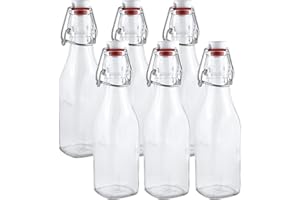 Eidoct Clip Top Preserve Bottles Clear Glass Bottles with Airtight Stoppers Beer Brewing, Wine, Condiments, Beverages, Oil, Vinegar, Kombucha & Water