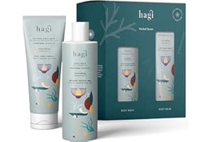 Hagi Herbal Sense zestaw prezentowy na Boże Narodzenie, orzeźwiający balsam do ciała (200 ml) i botaniczny żel pod prysznic (300 ml) – poznaj esencję natury