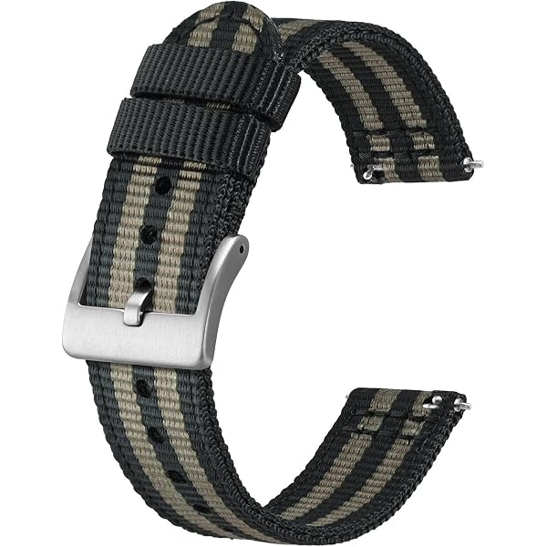 Canvas Strap 20mm Nato Textil Uhren-Armband Schwarz, Nylon, Top-Qualität ( Neu Und Nylon Uhrarmband