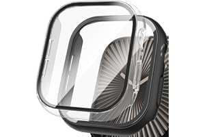 Aimtel 2 Stück Schutzhülle mit Glas Displayschutz Kompatibel mit Apple Watch 10, 360° Rundum Ultradünne PC Hard Hülle, Apple Watch 10 Case, Hülle für Apple Watch 10 46mm [Transparent+Schwarz]