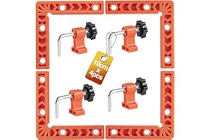 YUENGJGI Set di Morsetti Angolari a 90 gradi, Quadrato di Posizionamento, Morsetti Diritti, Attrezzo per Falegnameria, Adatto per Cornici, Armadi, Scatole, un set di 8 pezzi（10cm), con 4 Morsetti