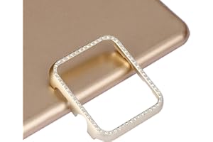 MXFDOKD Metall Schutzhülle Kompatibel mit Apple Watch Series 3 38mm Schwarz, Glitzer Diamant Hülle Ultra Slim Edelstahl Schutzcase Kratzfest Aluminium Bling Gehäuse Kompatibel mit iWatch 38mm Serie 1 2 3