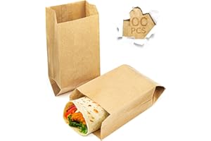 Majillux 100 Bolsas de Papel Kraft 9 x 20 x 5 cm, Bolsas de Regalo Marrón, Bolsas de Papel Pequeñas, Sobres Papel Kraft Grado Alimenticio - Sostenibles y Reciclables - Fabricadas en España