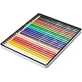 Amazon Basics - Matite colorate in confezione di latta da 24 pezzi, colori assortiti