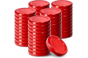 KADAX Tappo a vite fi53 mm, set di coperchi Twist-Off in metallo, adatto per bicchieri da 115 ml, coperchio di ricambio con 4 denti, coperchio per bottiglie e barattoli (50 pezzi, rosso)