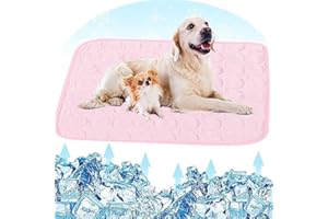 Fueegue Kühlmatte für Hunde Haustier Kühlmatte Hund Hundematte Bett Kühldecke Kühlkissen für Katzen Waschbar Haustiere