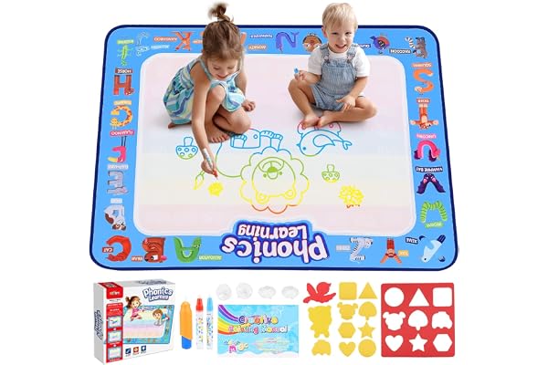 EUCOCO Tapis d'eau, Jouet Enfant 1 2 3 Ans Tapis Dessin Eau Bebe Cadeau Enfants 2 3 4 Jouet Bebe Garcon Jeux Educatif Garcon