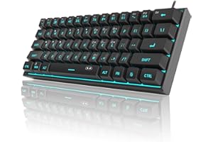 MageGee Waterproof Mechanical Feeling 60% Gaming Keyboard,Ultra-Compact Mini 61 Keys Keyboard RGB Backlit