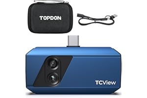 TOPDON TC001 Plus kamera termowizyjna do systemu Android, 256 x 192 IR wysoka rozdzielczość z kamerą wizualną, zakres temperatur od -20 do 550 °C, 25 Hz, podwójny obiektyw do smartfonów, tabletów i PC