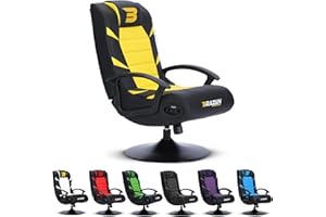 BraZen Kids Gaming Chairs for Kids Gaming Chair with Speakers Subwoofer Bluetooth Compatible All Games Consoles Small Junior Foldable Rocker Video Games Chairs Speakers British Brand Pride – Yellow