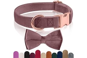 KTWSUEF Collare Cane, papillon cane Collare per Cani Velluto, Collare per Cani Comodo Resistente, Papillon per Cani Rimovibile Regolabile, Per Matrimoni, Compleanni, Eventi Festivi