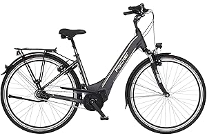 ‎FISCHER Fischer E-Bike City, CITA 5.0i Elektrofahrrad für Damen und Herren, RH 44 cm, Mittelmotor 50 Nm, 36 V Akku im Rahmen, schiefergrau matt, 28 Zoll