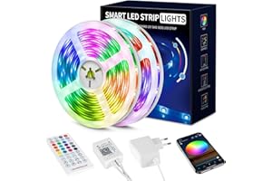 Beaeet Tiras Led 20 Metros, Luces LED Sincronización de Música Bluetooth, Control de Aplicaciones, Remoto de 40 Botones, 5050 RGB LED Strip, Tiras Led para Habitacion, Hogar, Bar, Fiesta, Restaurante