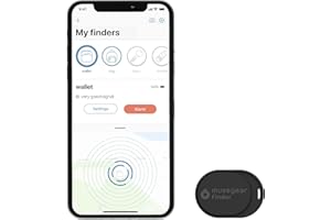 musegear Schlüsselfinder Mini mit Bluetooth App I Keyfinder laut für Handy in schwarz I Für iOS & Android I Schlüssel Finden