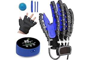 XNKLPY Hand Rehabilitation Gloves Hemiplegie, Finger-Hand-Trainingsgerät Reha Handschuhe, Physiotherapie Arthrose Handschuhe Schlaganfall Hilfsmittel Fingertraining Reha Orthese(Size:Rechts M,Color:Blau)