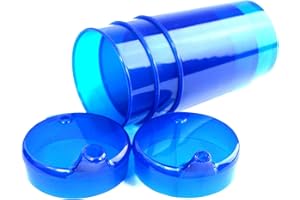 Bill Becher 250 ML Set 5 Sous-Parties + 10 Couvercle (Ouverture 5 Pièces 12 X 10mm U.5 Stück 4 X 4mm) IN Diverses Couleurs de Medi-Inn - Bleu, Ouverture boisson : 4 x 4 mm, Trinköffnung: 4 x 4 mm