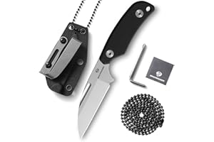 DRACHENADER coltello da collo, Lama in Acciaio D2, Manico in G10, mini neck knife, Clip da Cintura