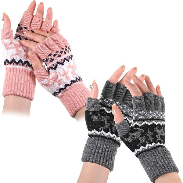 1 Pair Winter Fingerless Gloves Half Finger Gloves Warm Stretchy Gloves With Finger Holes Women's Cold Weather Gloves