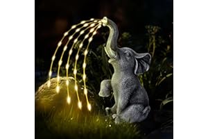 ZHWIDNERSO Elephant Garden Ornaments with Solar Lights, Solar Powered Elephant Statue Garden Decoration Outdoor LED Lights, IP65 Waterproof Elephant Solar Lights for Garden/Yard/Pathway/Birthday Gifts(10.6 Inch)
