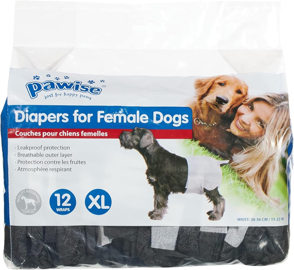 Pawise Köpek Alt Bağlama Bezi XL Boy Siyah 12 Adet