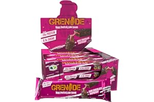 Grenade High Protein and Low Carb Barra Sabor - Dark Chocolate Raspberry, 12 x 60 g