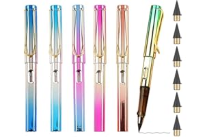 qijiefenCC 6 Stück Ewiger Bleistift,Tintenlose Bleistifte Ewiger,Wiederverwendbar,Studenten Home Office School Supplies