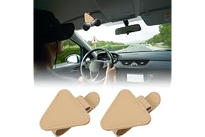 XIZAO Lot de 2 Supports de Lunettes de Soleil Magnétiques en Cuir pour Pare-Soleil de Voiture Accessoires Universels pour Cartes de Ticket