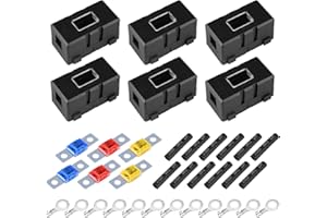 VEGENA Uchwyt bezpiecznikowy Midi, 6 sztuk samochodowych uchwytów bezpiecznikowych i 6 sztuk Mega bezpiecznik 40 A, 50 A, 60 A, ANS samochodowy uchwyt bezpiecznikowy, bezpieczniki wysokoprądowe On-Midi, Mega uchwyt bezpiecznikowy do samochodów ciężarowych i ciężarowych