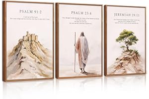 CHDITB 3Pcs Large Abstract Beige Christian Canvas Wall Art Framed,Jesus Wall Art,Religious Bible Verse Prints Scripture Wall Decor for Living Room Bedroom,30x40cm