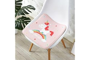 champracer Quadratische Stuhlkissen Kinder,Sitzkissen Kinder,Sitzkissen Schule Babys, für Home Office Auto Kinderschule (Schüchternes Einhorn, 25cm*25cm)