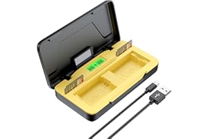 ENEGON NP-FW50 - Caricabatterie doppio per fotocamera Sony Alpha A6400 ZV-E10 A6000 A6100 A6500 A6300 A7 A7II A7RII A7SII A7S A7S2 A7R A7R2 A5100 RX10